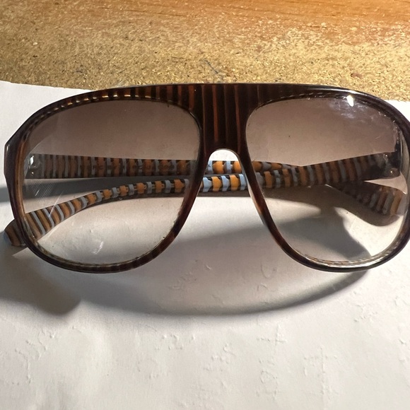 Marc by Marc Jacobs Brown Striped Shield Sunglasses